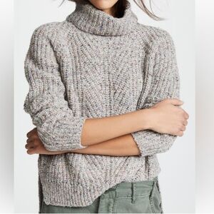 Madewell Cozy Gray Turtleneck Sweater